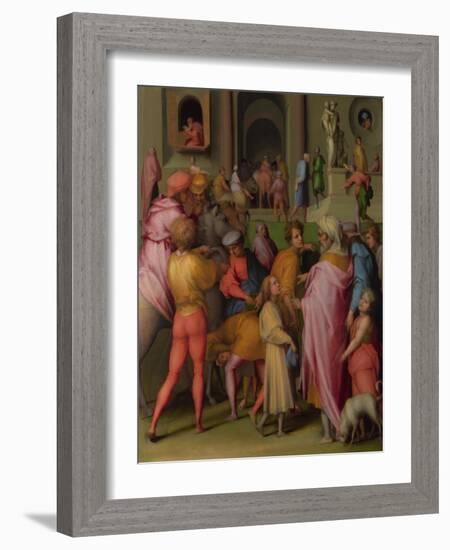 Joseph Sold to Potiphar (From Scenes from the Story of Josep), Ca 1515-Pontormo-Framed Giclee Print