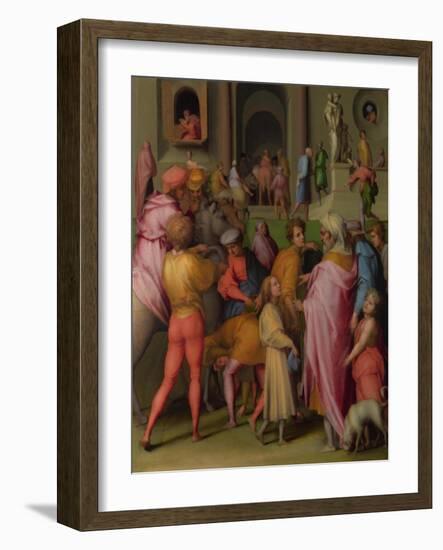 Joseph Sold to Potiphar (From Scenes from the Story of Josep), Ca 1515-Pontormo-Framed Giclee Print