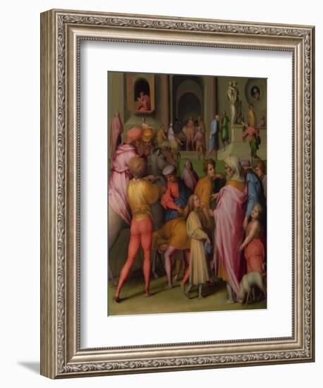 Joseph Sold to Potiphar (From Scenes from the Story of Josep), Ca 1515-Pontormo-Framed Giclee Print