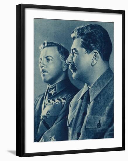 Joseph Stalin and Kliment Voroshilov, Soviet Bolshevik Leaders-null-Framed Giclee Print