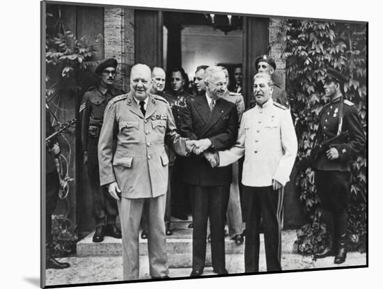 Joseph Stalin, Harry Truman, and Winston Churchill at the Potsdam Conference-null-Mounted Photo