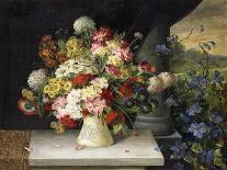 Daisies, Hydrangea, Poppies, Carnations and other Flowers in a Vase-Joseph Steiner-Framed Giclee Print