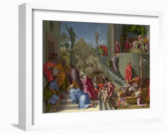 Joseph with Jacob in Egypt (From Scenes from the Story of Josep), Ca 1515-Pontormo-Framed Giclee Print
