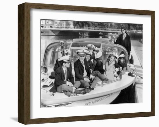 Josephine Baker (1906-1975) and Her Children on a Boat in Amsterdam on October 5, 1964-null-Framed Photo