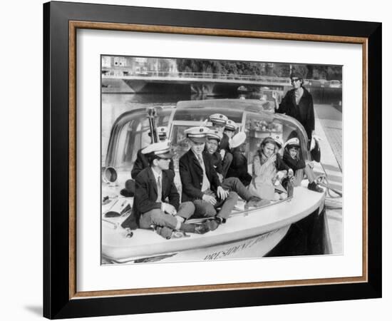 Josephine Baker (1906-1975) and Her Children on a Boat in Amsterdam on October 5, 1964-null-Framed Photo