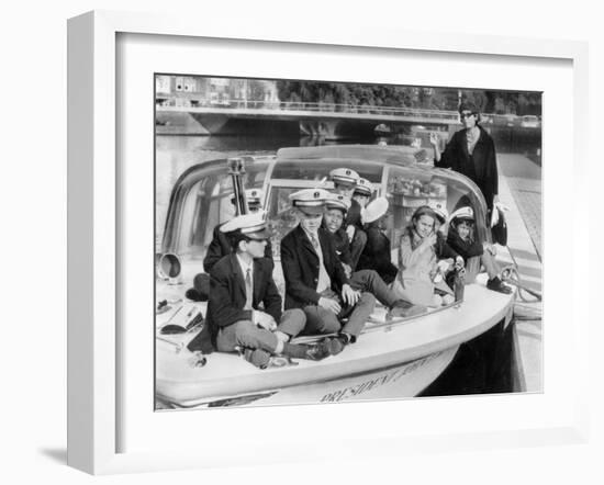 Josephine Baker (1906-1975) and Her Children on a Boat in Amsterdam on October 5, 1964-null-Framed Photo