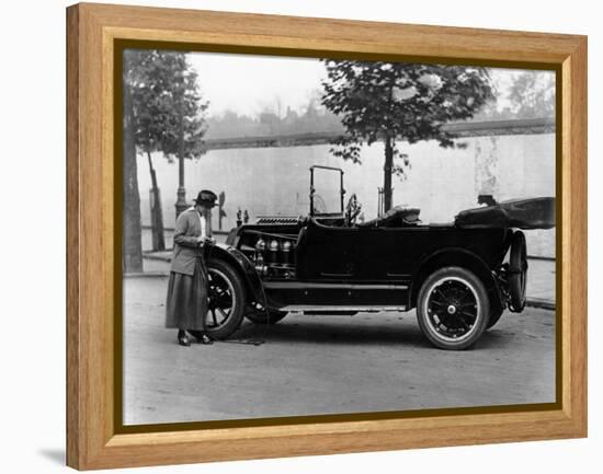 Josephine Boston with a 1914 Cadillac-null-Framed Premier Image Canvas