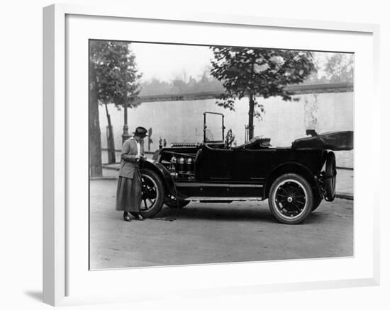 Josephine Boston with a 1914 Cadillac-null-Framed Photographic Print