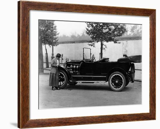 Josephine Boston with a 1914 Cadillac-null-Framed Photographic Print