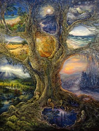 Eternal Love Fantasy Wooden Wall Art by Josephine Wall