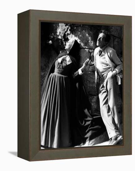 Josette Day and le realisateur Jean Cocteau sur le tournage du film La Belle and la Bete en, 1946 (-null-Framed Stretched Canvas