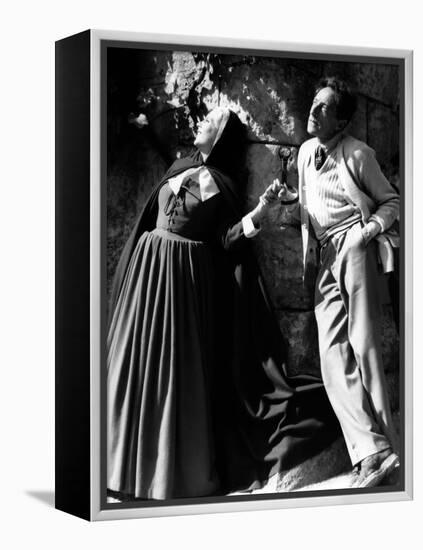 Josette Day and le realisateur Jean Cocteau sur le tournage du film La Belle and la Bete en, 1946 (-null-Framed Stretched Canvas