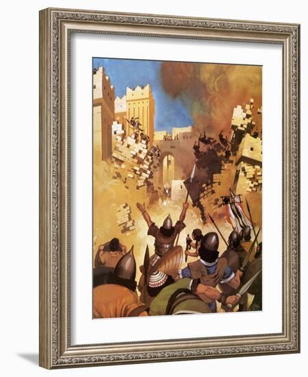 Joshua at the Walls of Jericho-Mcbride-Framed Giclee Print