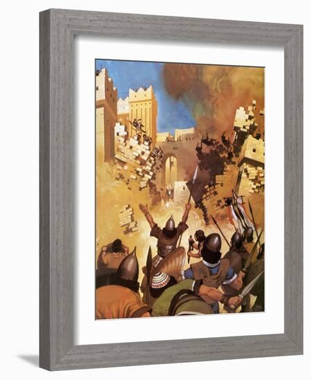 Joshua at the Walls of Jericho-Mcbride-Framed Giclee Print