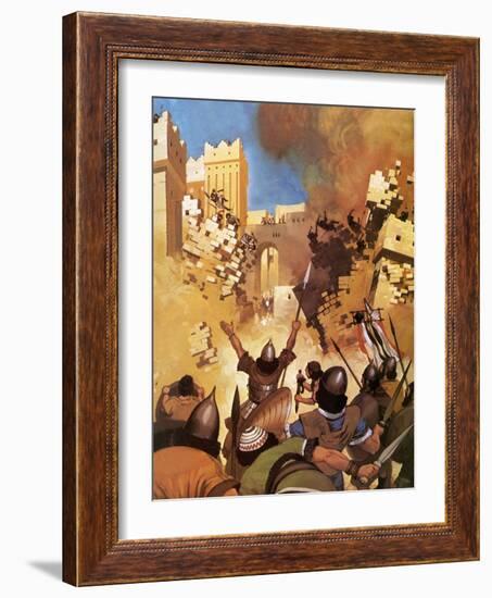 Joshua at the Walls of Jericho-Mcbride-Framed Giclee Print