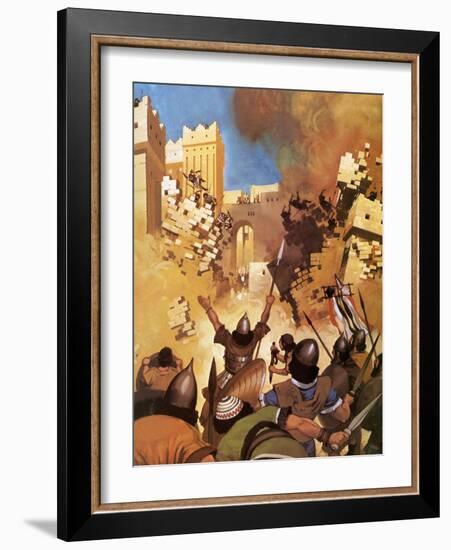Joshua at the Walls of Jericho-Mcbride-Framed Giclee Print