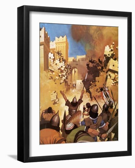 Joshua at the Walls of Jericho-Mcbride-Framed Giclee Print