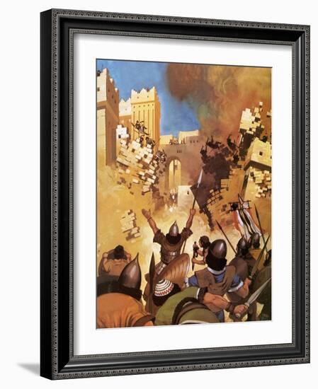 Joshua at the Walls of Jericho-Mcbride-Framed Giclee Print