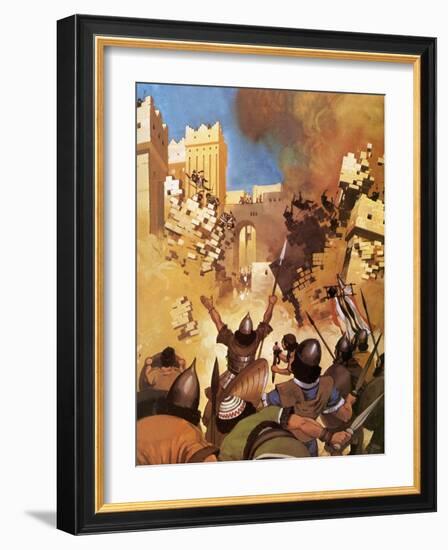 Joshua at the Walls of Jericho-Mcbride-Framed Giclee Print