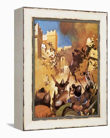 Joshua at the Walls of Jericho-Mcbride-Framed Premier Image Canvas