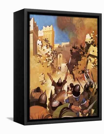 Joshua at the Walls of Jericho-Mcbride-Framed Premier Image Canvas