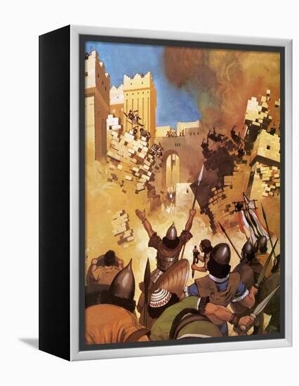 Joshua at the Walls of Jericho-Mcbride-Framed Premier Image Canvas