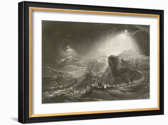 Joshua Summoning the Sun to Stand Still-John Martin-Framed Giclee Print