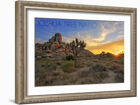 Joshua Tree National Park, California - Sunrise-Lantern Press-Framed Art Print