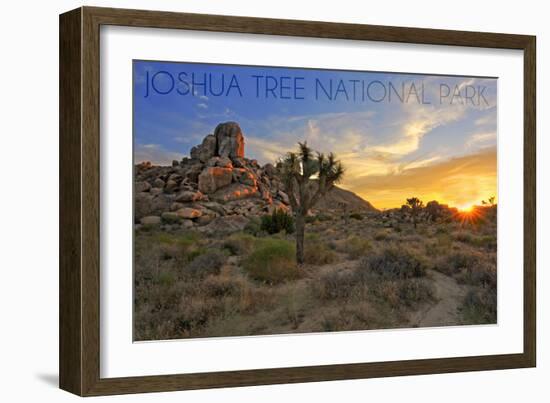 Joshua Tree National Park, California - Sunrise-Lantern Press-Framed Art Print