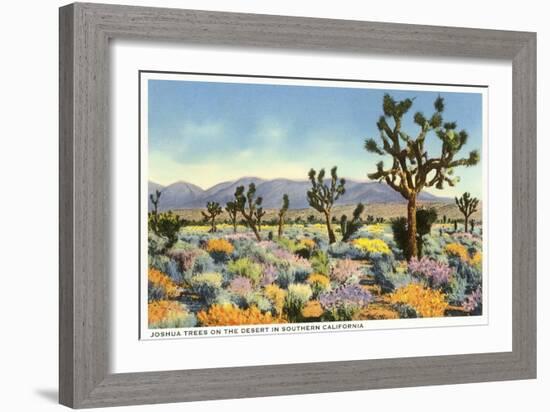 Joshua Trees in Desert, California-null-Framed Art Print