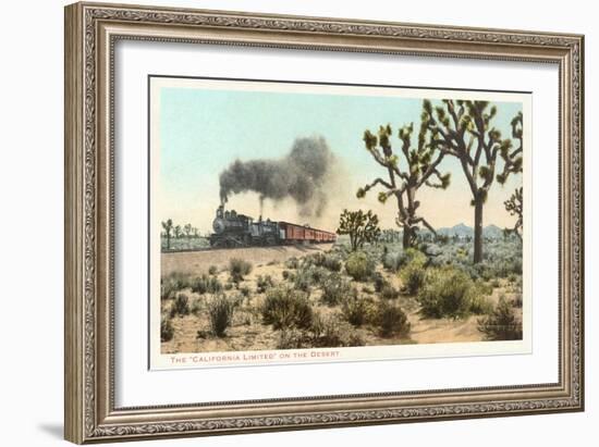 Joshua Trees, Train, California-null-Framed Art Print