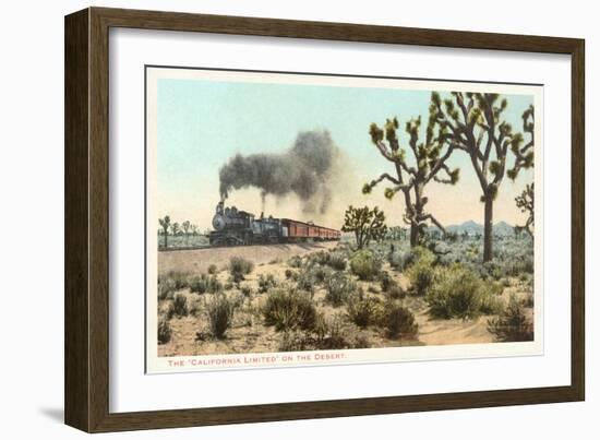 Joshua Trees, Train, California-null-Framed Art Print