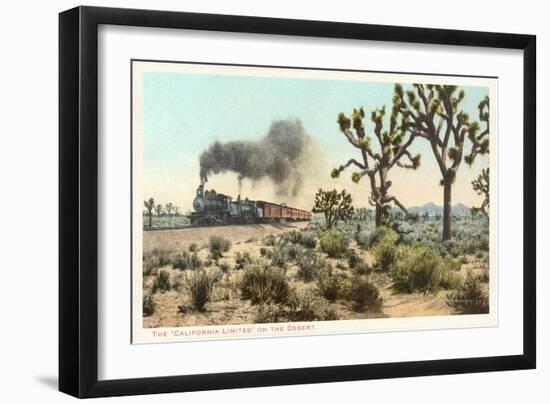Joshua Trees, Train, California-null-Framed Art Print