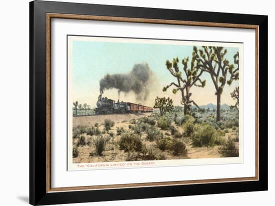 Joshua Trees, Train, California-null-Framed Art Print