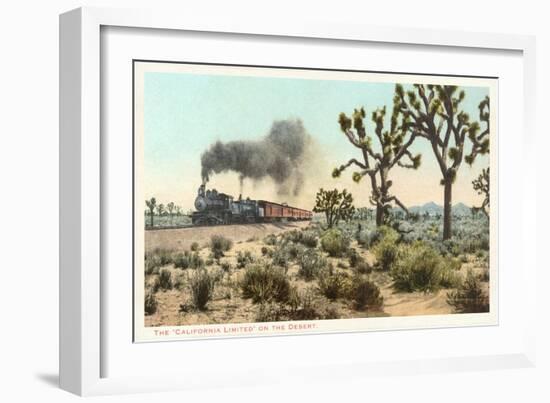Joshua Trees, Train, California-null-Framed Art Print