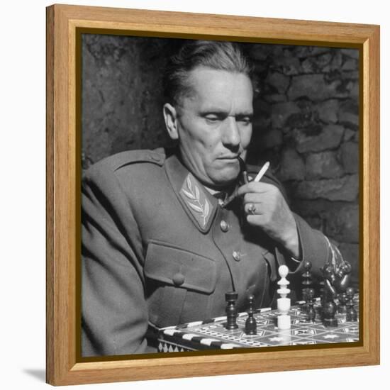 Josip Broz, aka Marshal Tito, Leader of the Yugoslavia Resistance Playing Chess at His Hq-John Phillips-Framed Premier Image Canvas