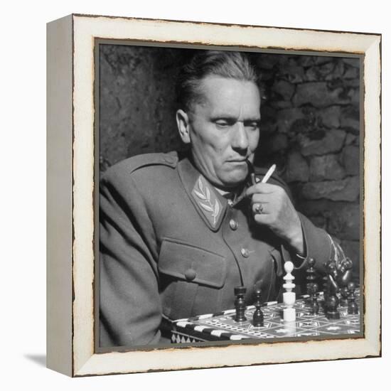 Josip Broz, aka Marshal Tito, Leader of the Yugoslavia Resistance Playing Chess at His Hq-John Phillips-Framed Premier Image Canvas