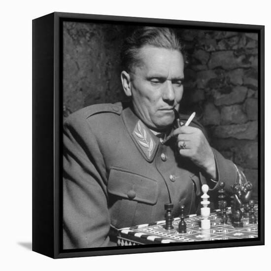 Josip Broz, aka Marshal Tito, Leader of the Yugoslavia Resistance Playing Chess at His Hq-John Phillips-Framed Premier Image Canvas