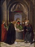 St. Sebastian Interceding for the Plague Stricken, 1497-99-Josse Lieferinxe-Framed Giclee Print