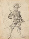Ensign Carrying a Flag, 1560S (Ink on Laid Paper)-Jost Amman-Giclee Print