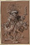 Saint Nicolas sur un âne, costumé en "Vielfrass" ou glouton-Jost Amman-Giclee Print