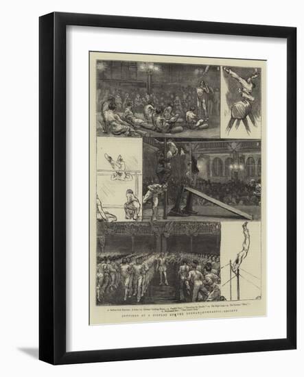 Jottings at a Display of the German Gymnastic Society-null-Framed Giclee Print