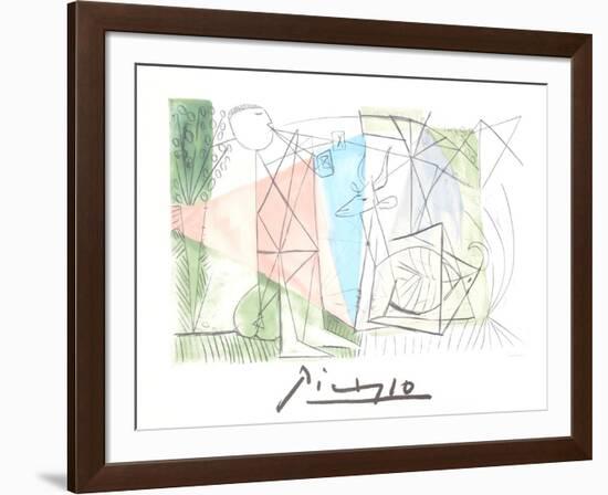 Jouer de Flute et Gazelle-Pablo Picasso-Framed Collectable Print