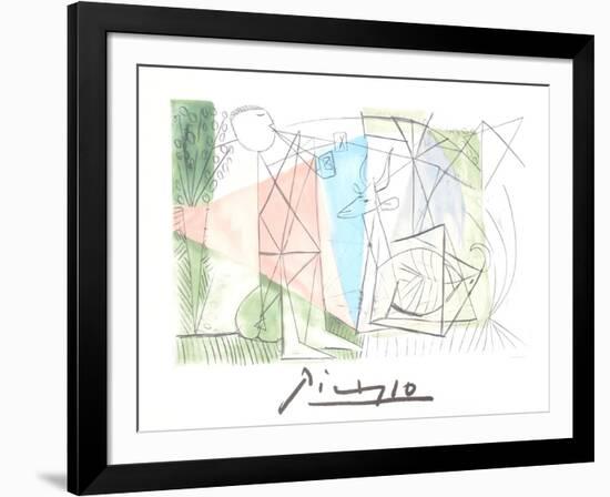 Jouer de Flute et Gazelle-Pablo Picasso-Framed Collectable Print