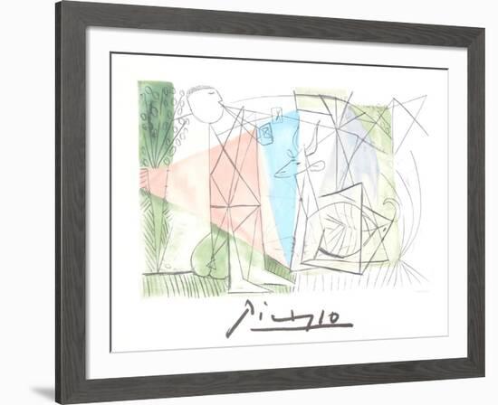 Jouer de Flute et Gazelle-Pablo Picasso-Framed Collectable Print