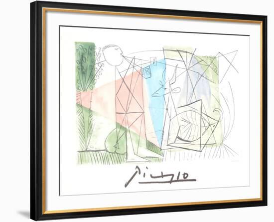 Jouer de Flute et Gazelle-Pablo Picasso-Framed Collectable Print