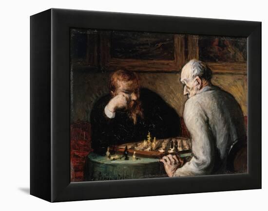 Joueurs d'échecs-Honoré Daumier-Framed Premier Image Canvas