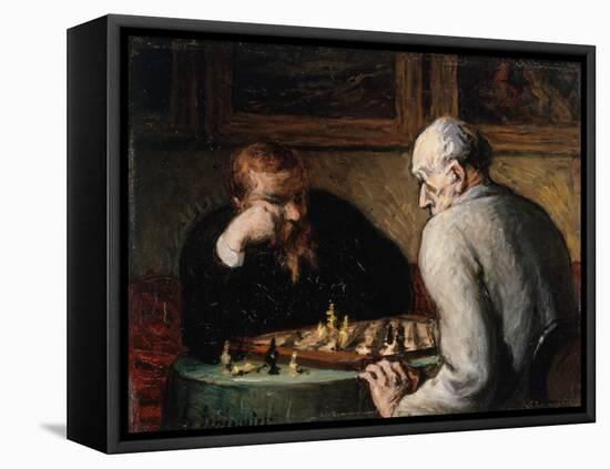 Joueurs d'échecs-Honoré Daumier-Framed Premier Image Canvas