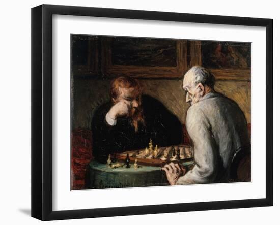 Joueurs d'échecs-Honoré Daumier-Framed Giclee Print