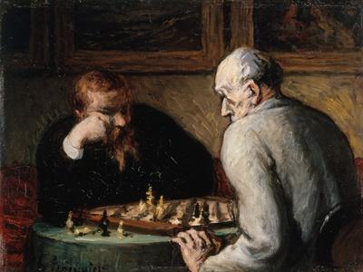Joueurs d'échecs' Giclee Print - Honoré Daumier | Art.com